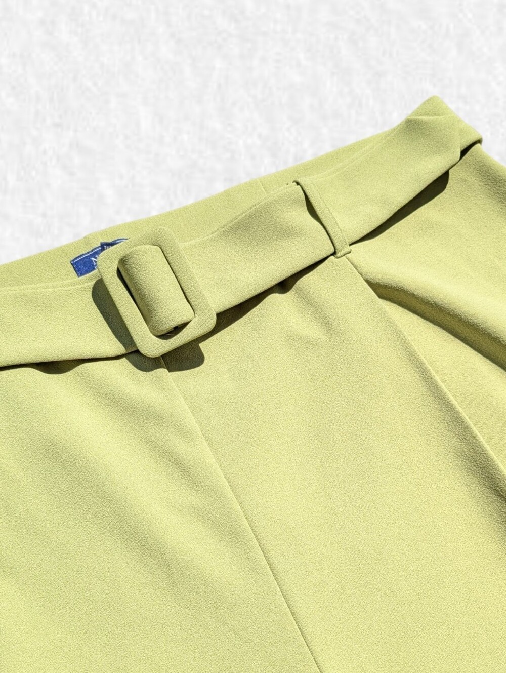 New York Company Plus Size 22: High-Rise Belted Crop Dress Pants in Lime Green - Picture 3 of 7